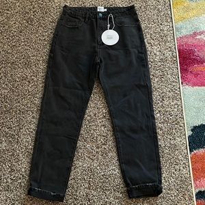 Princess Polly black denim mom jeans